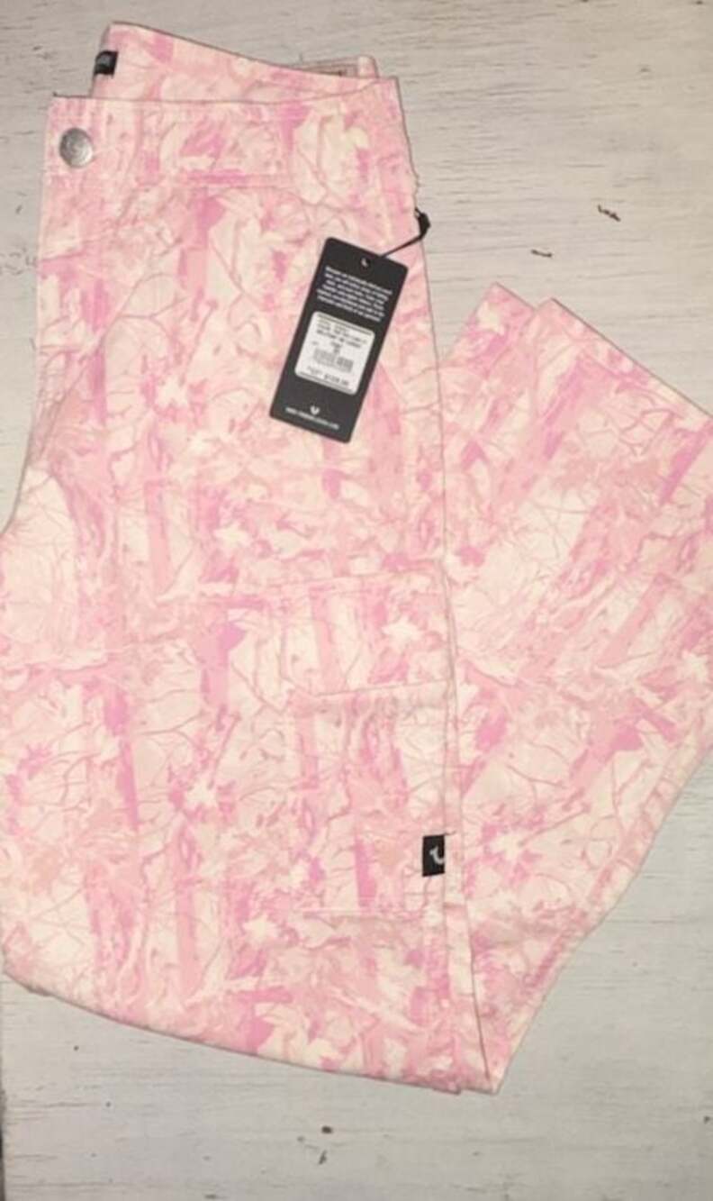 True Religion Pink Tree Camo Military Cargo Pants